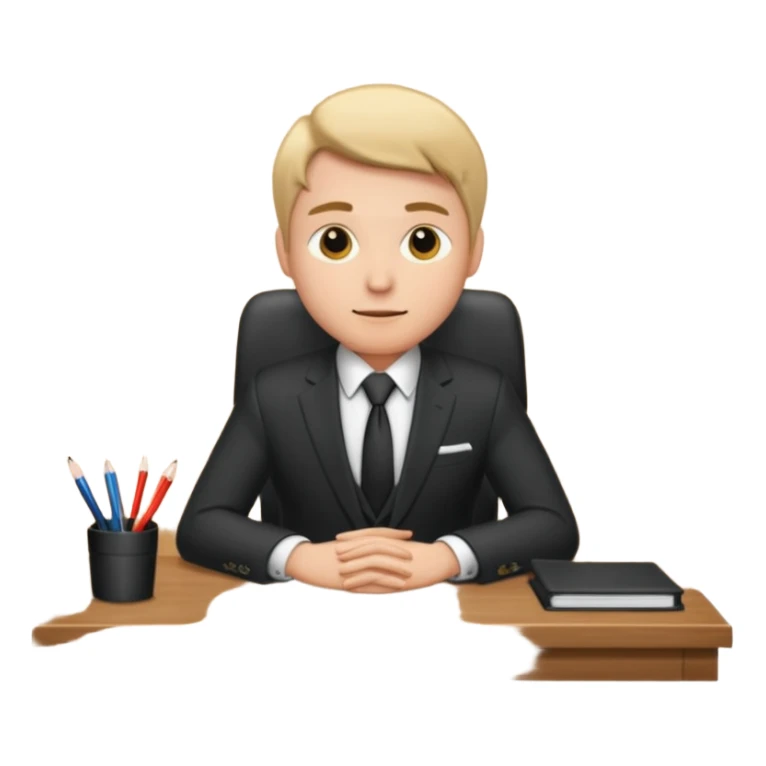 Business man sitting at a desk sticker