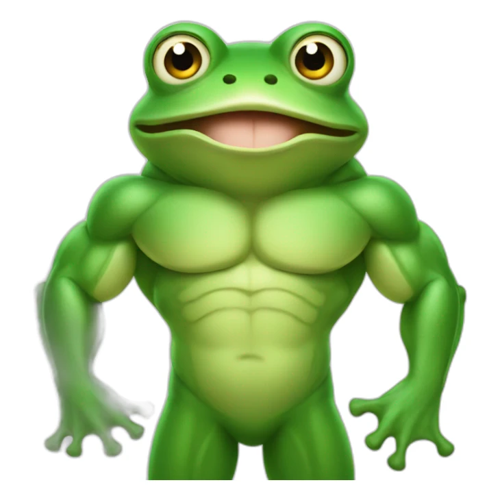Muscular fitness frog sticker