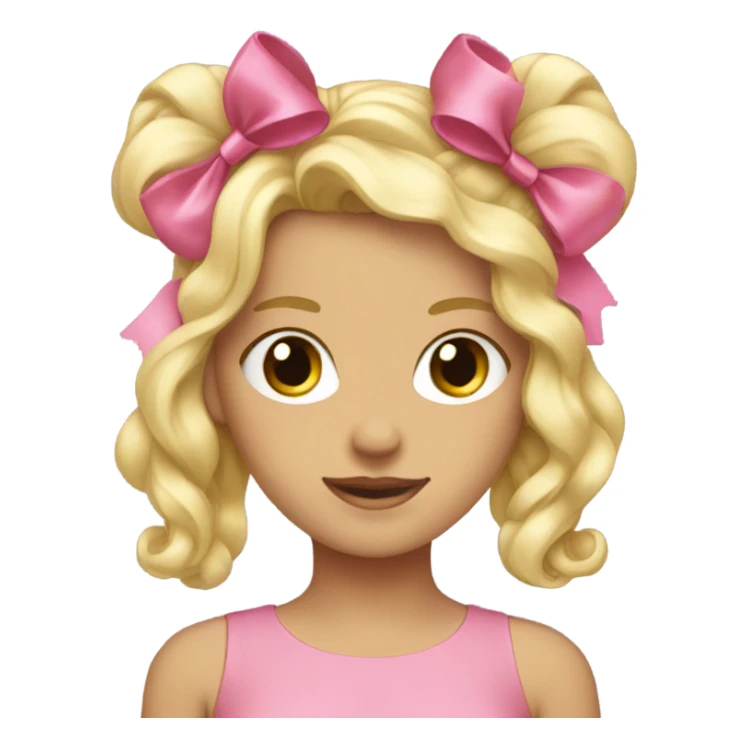 blonde girl with pink bows in her hair  sticker