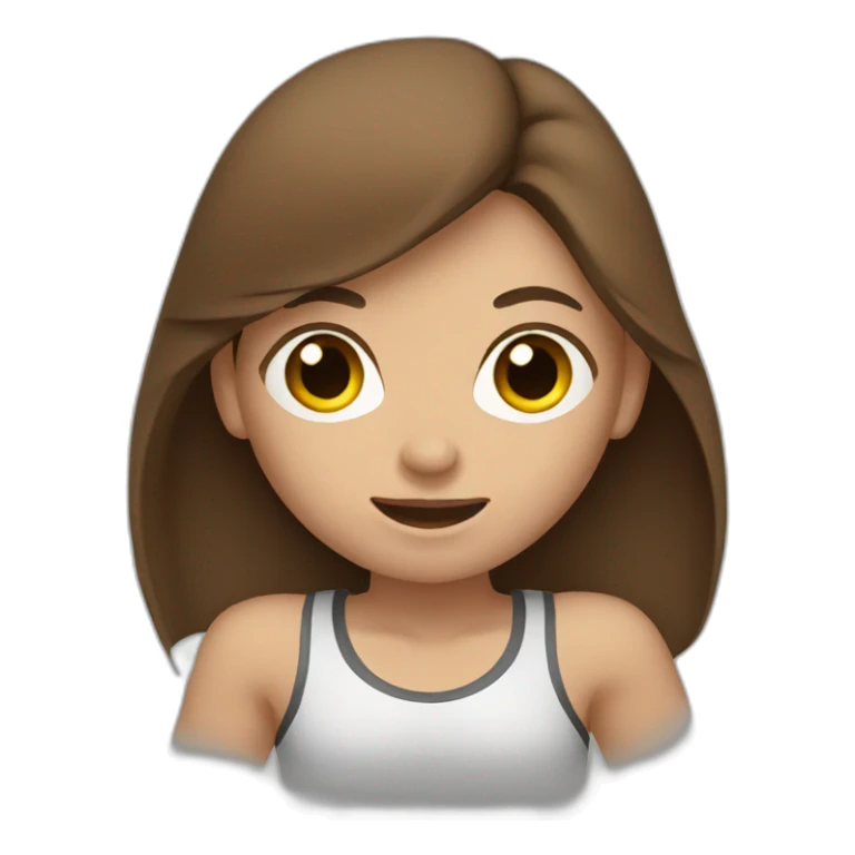 Girl with long brown hair boxing sticker