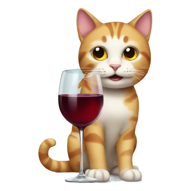 Cat with a glass of wine  sticker