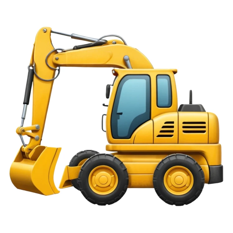 A realistic looking but cartoon excavator sticker