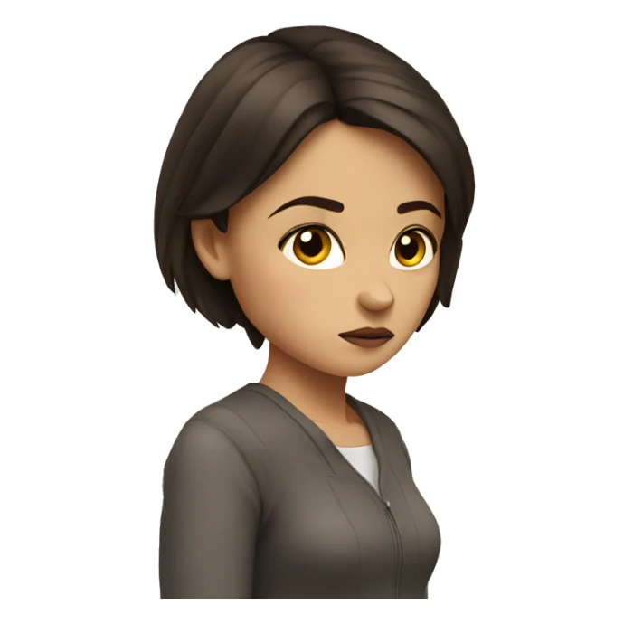 sulking brunette girl sticker