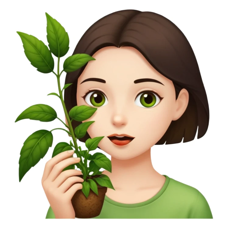 Girl eating a plant ravenously  sticker