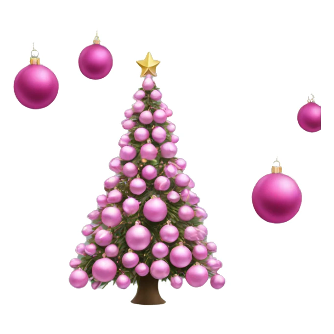 Christmas tree with pink ornaments sticker