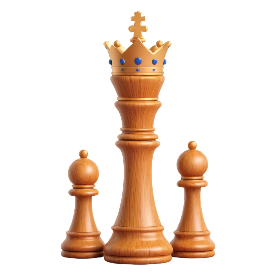chess king, 3D style, rich wood grain texture, luxurious appearance, no text sticker