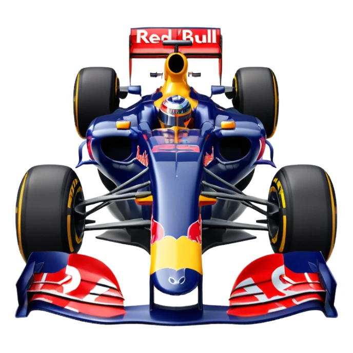 Um carro de fórmula 1 da rede Bull de 2010 com o número 5 no carro sticker