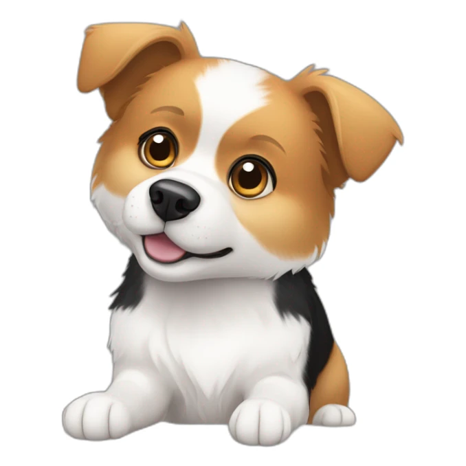 Dog half pomeranian quarter beagle quarter american eskimo with black and white fur sticker