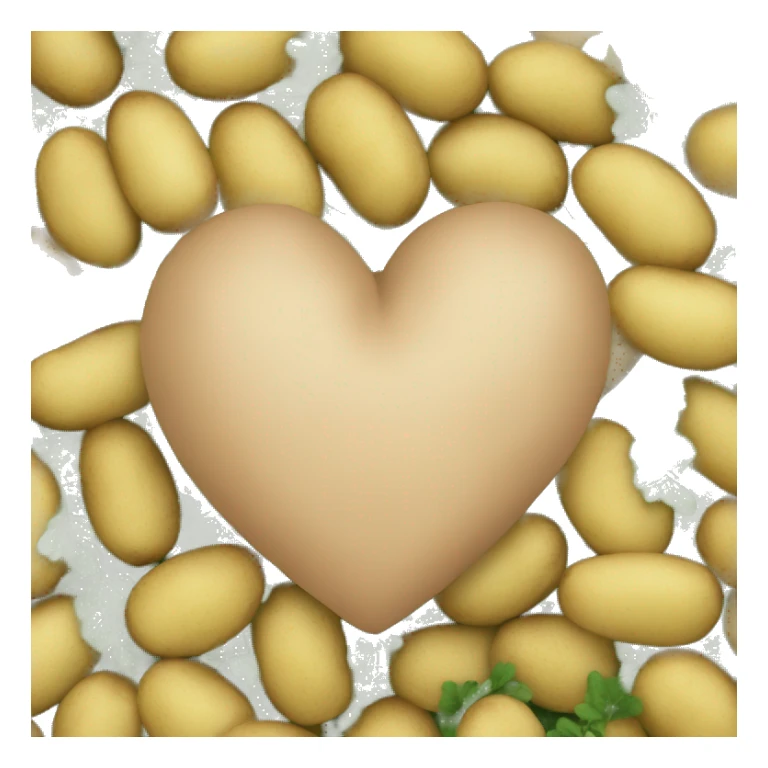 beige heart adorned with potatoes garland sticker