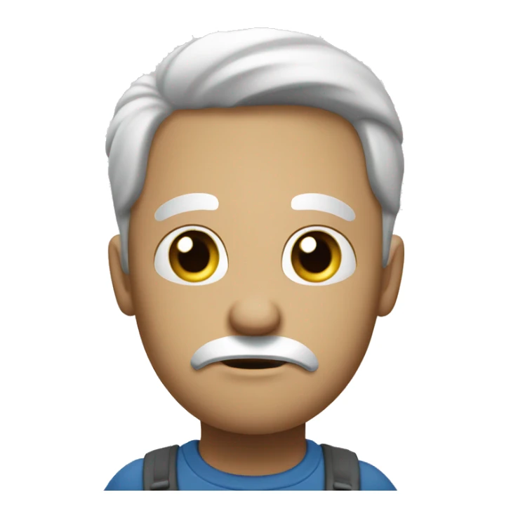 create a concern worried emoji with no background in white co sticker