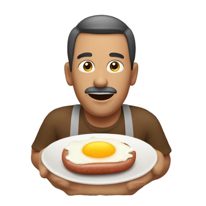 A MAN EATİNG EGG FROM A SAUSAGE sticker