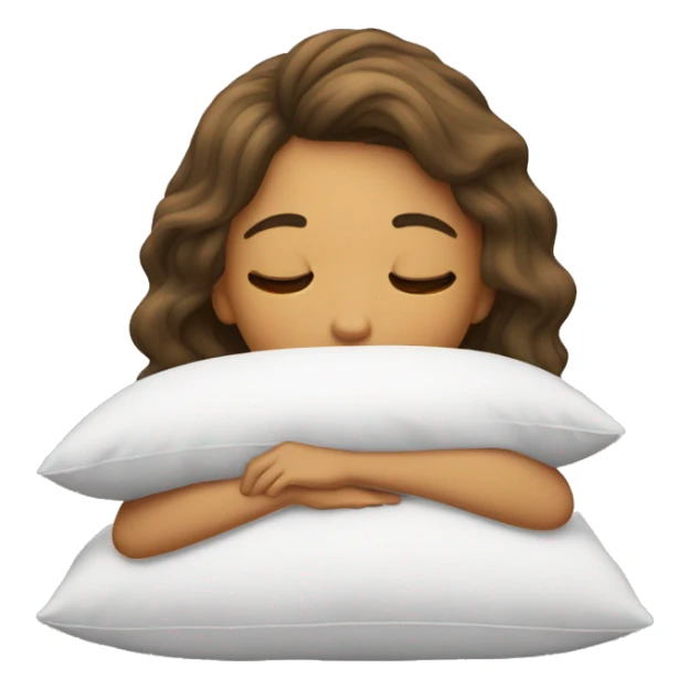 A girl laying her head on a pillow sticker