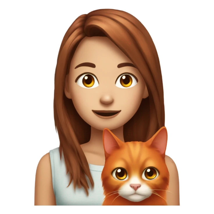 orang cat with brunnete girl sticker