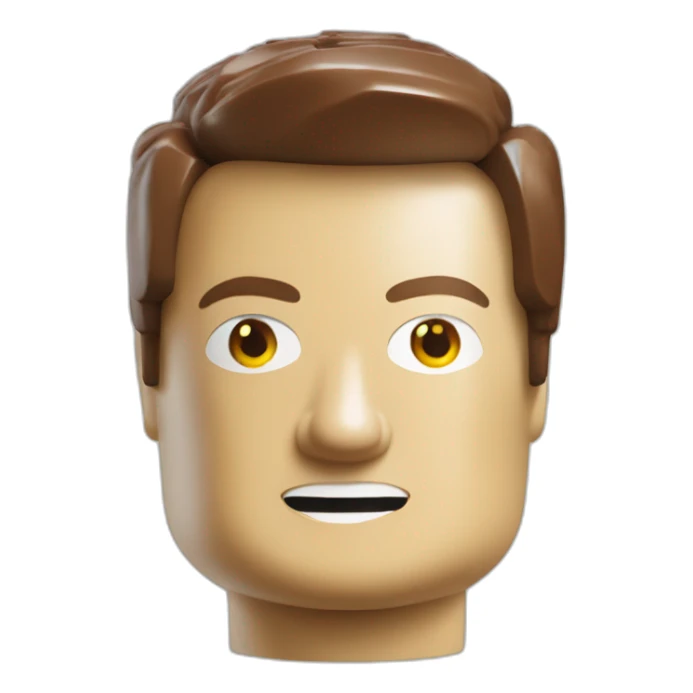 elon musk face as lego man sticker