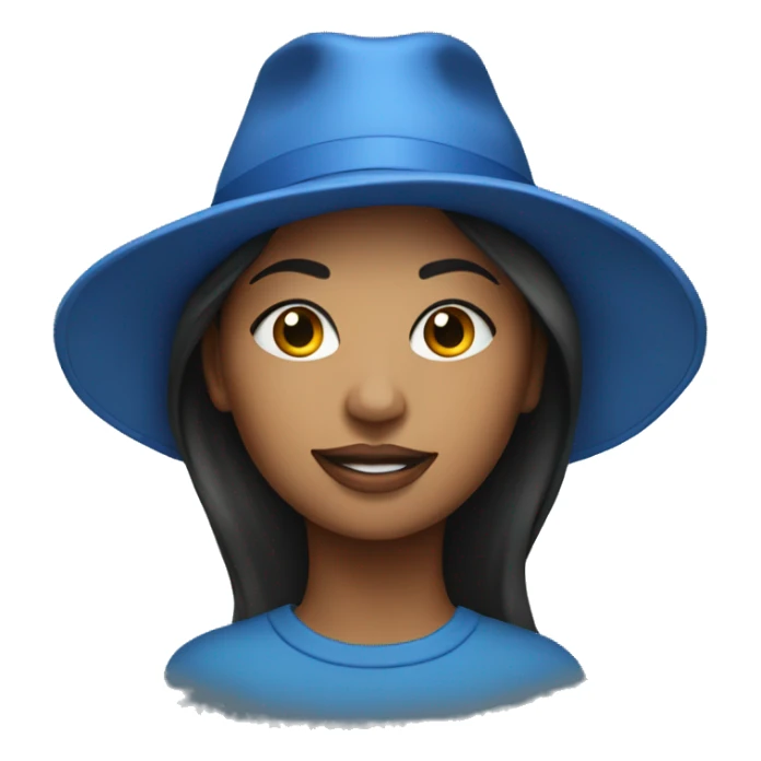 Woman in blue hat portrait sticker