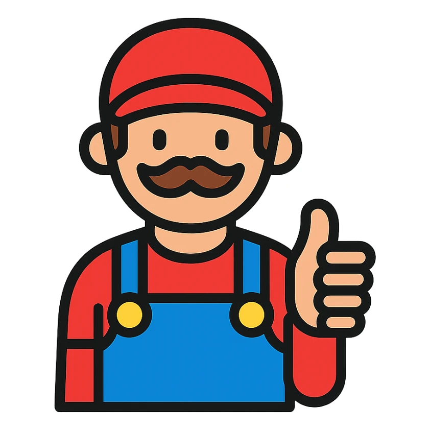 Italian plumber giving thumbs up sticker