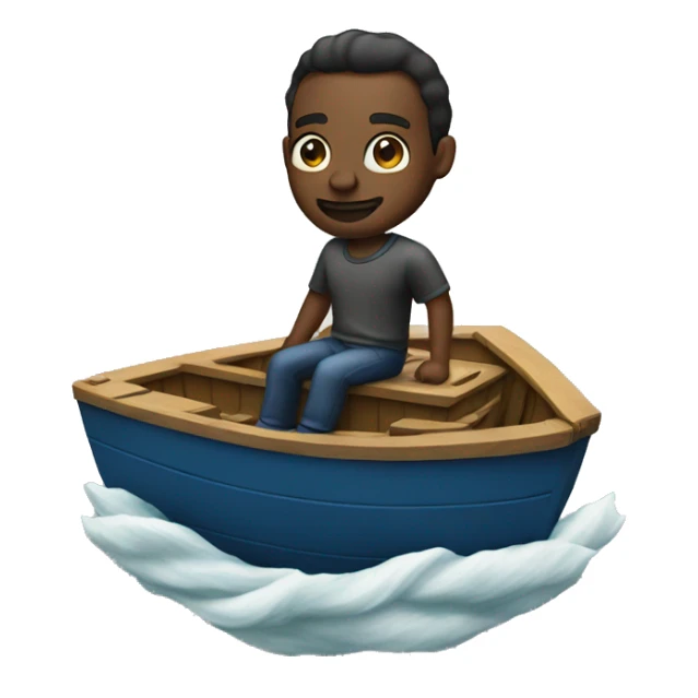 Man on top of a boat sticker