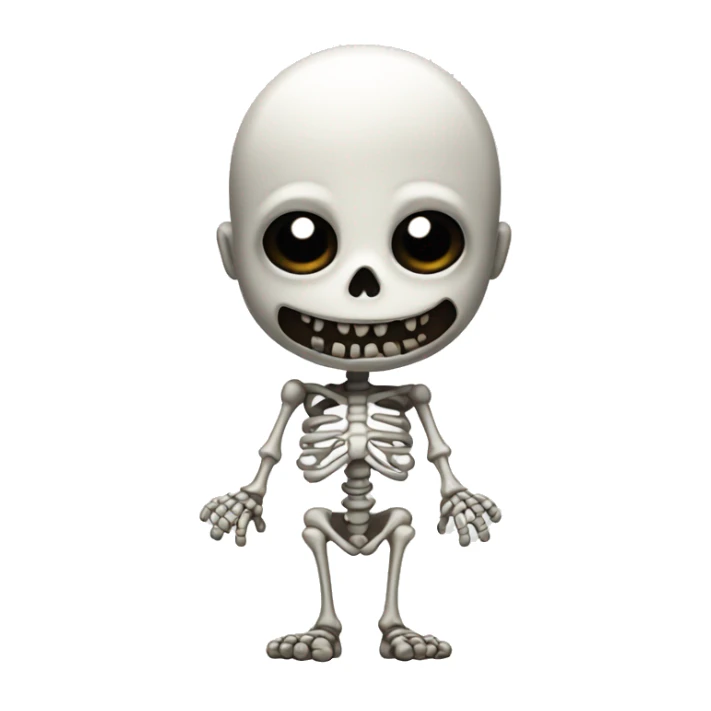 skeleton boy in horror theme with pale white skin sticker