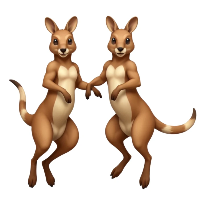 deux Kangourous qui sautent sticker