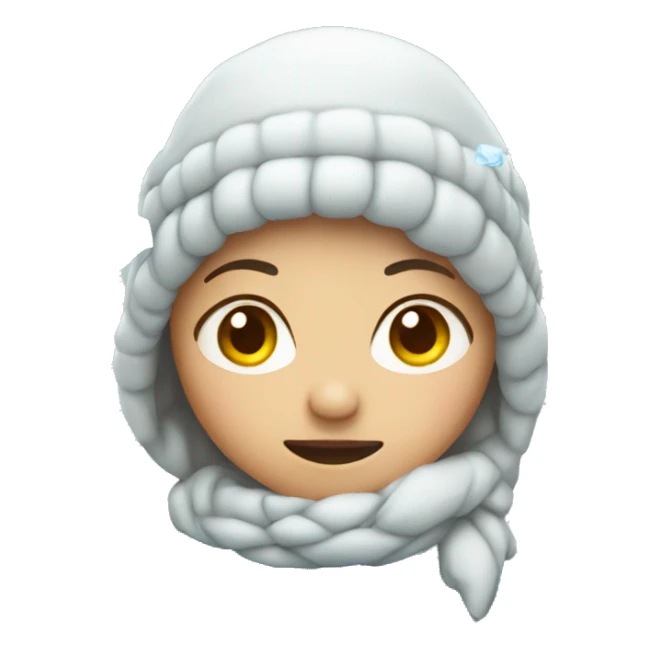 Girl freezing with ice sticker