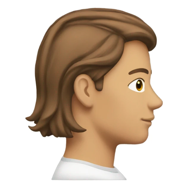 Back of the head brown hair sticker