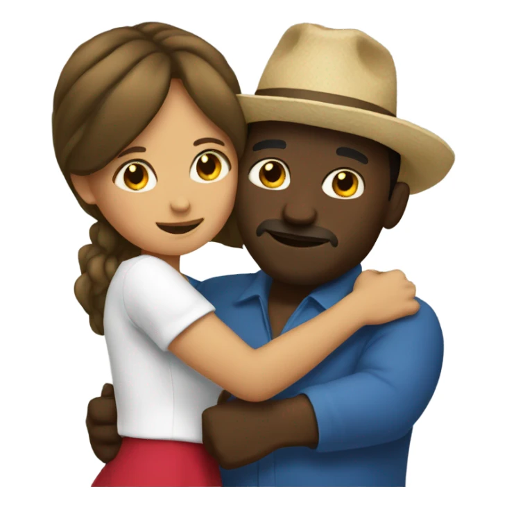 Mexican women hugging black man  sticker
