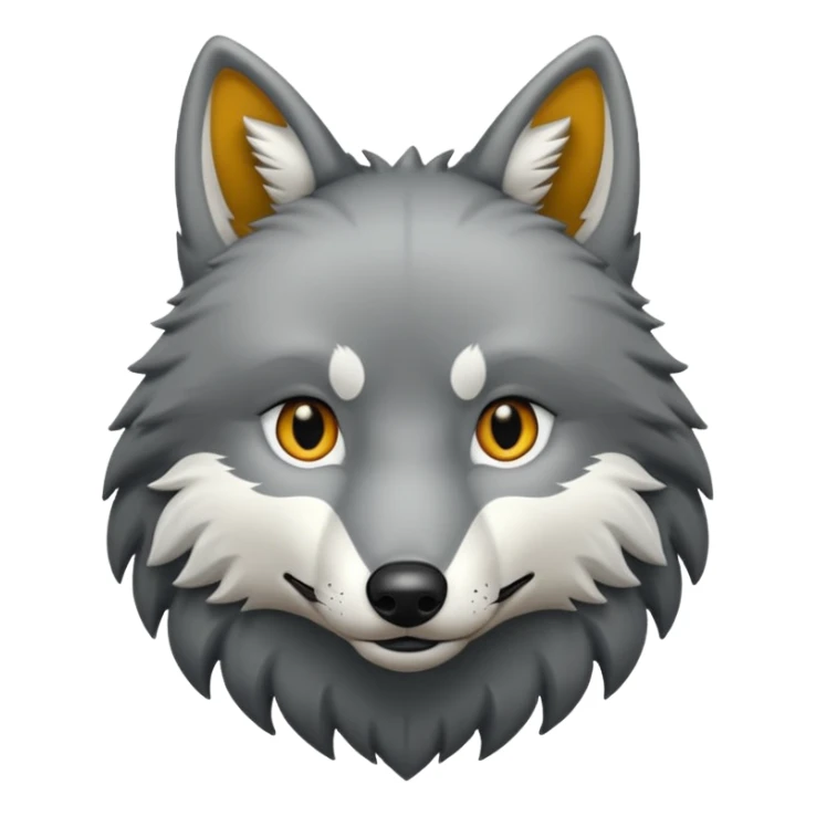 Huella de lobo de color blanco y borde negro  sticker