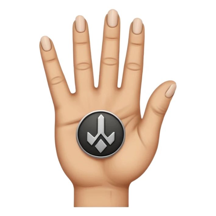 hand with rock symbol with the middle and index finger crossing over, middle behind index sticker