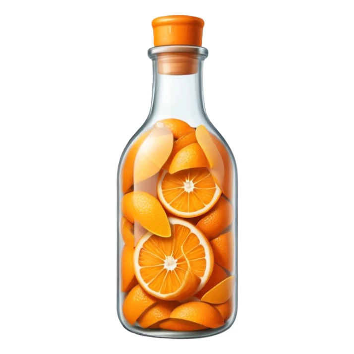 a bottle made of orange peel sticker
