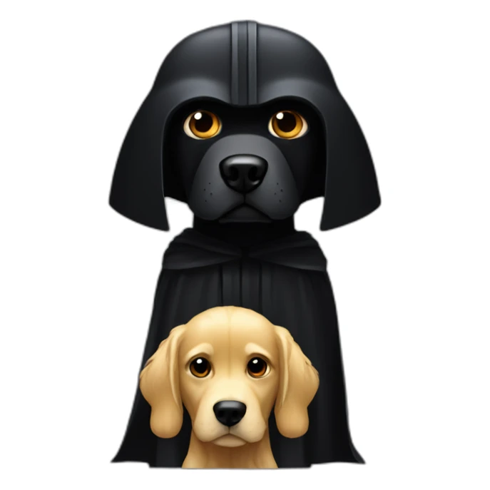 Dark Vador and golden retriever sticker