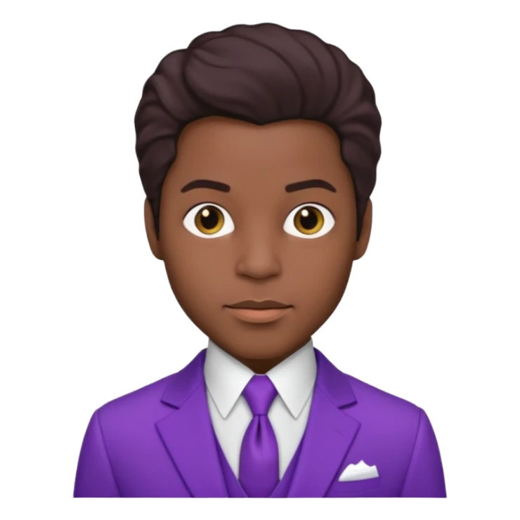 Prince Rogers Nelson with dark brown hair sticker