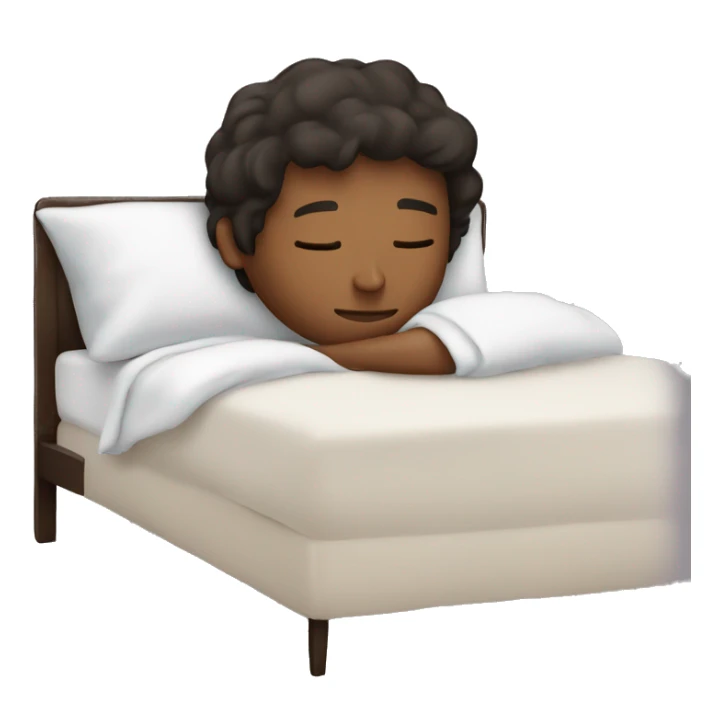 Bed with young man, sleeping,dark brown hair,sweet dreams  sticker