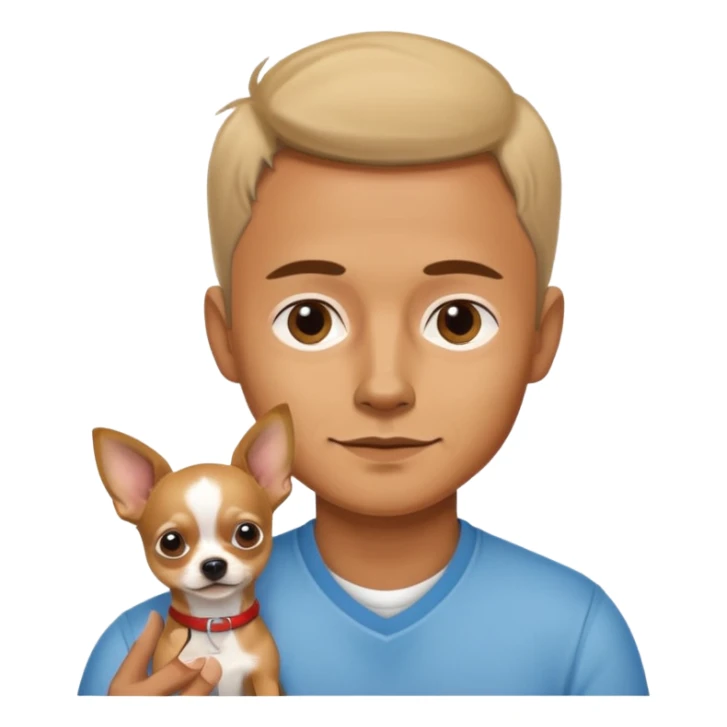man with dog chihuhaha sticker