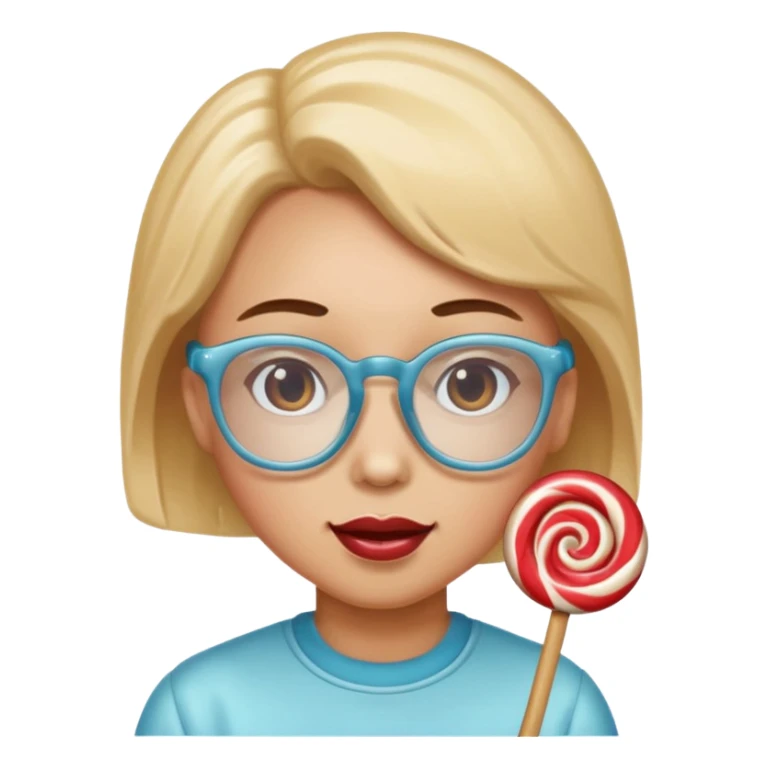single charactarized personified candy sweet treat with glassess sticker