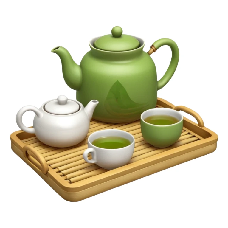 japan bamboo tray with a teapot and cup sticker