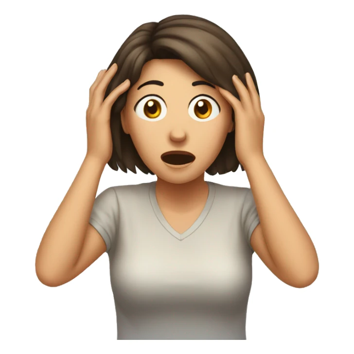 Woman shocked hand on his head sticker