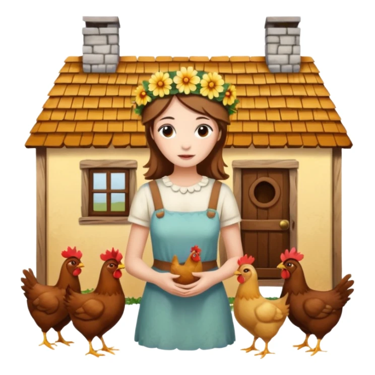 A rustic house with chicken and a hippy life sticker