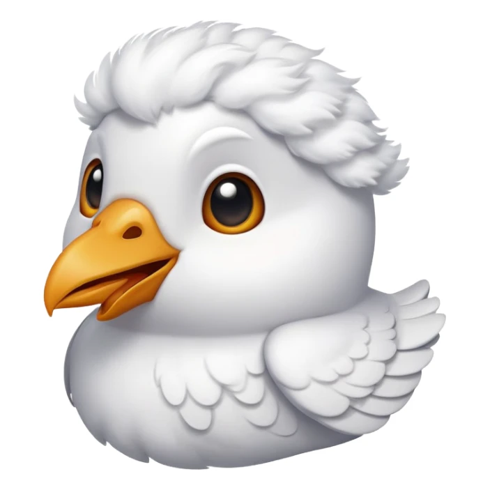cartoon dove head, novelty emoji, fun expression sticker
