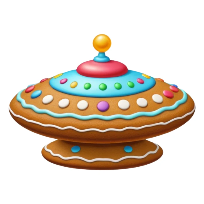 gingerbread in a shape of ufo sticker