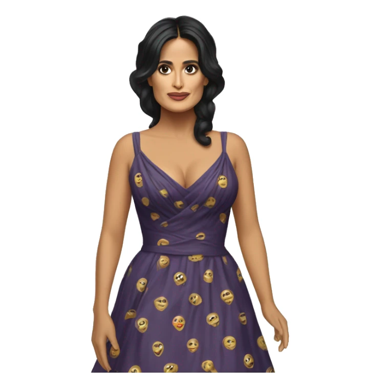 Salma Hayek in a dress sticker