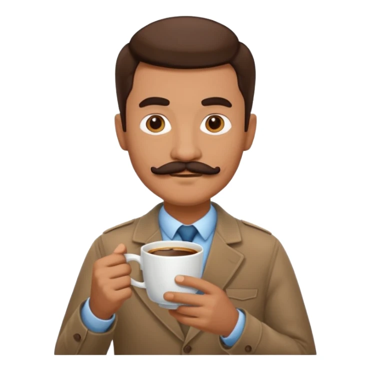 man, hold a cup of coffee sticker