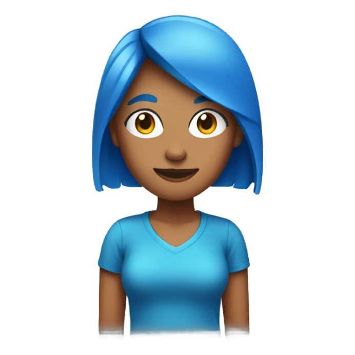 a woman with blue hair in red tshirt sticker