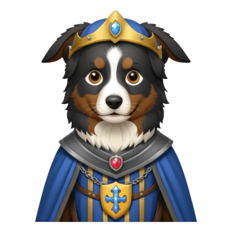 Black Australian shepherd medieval outfit sticker