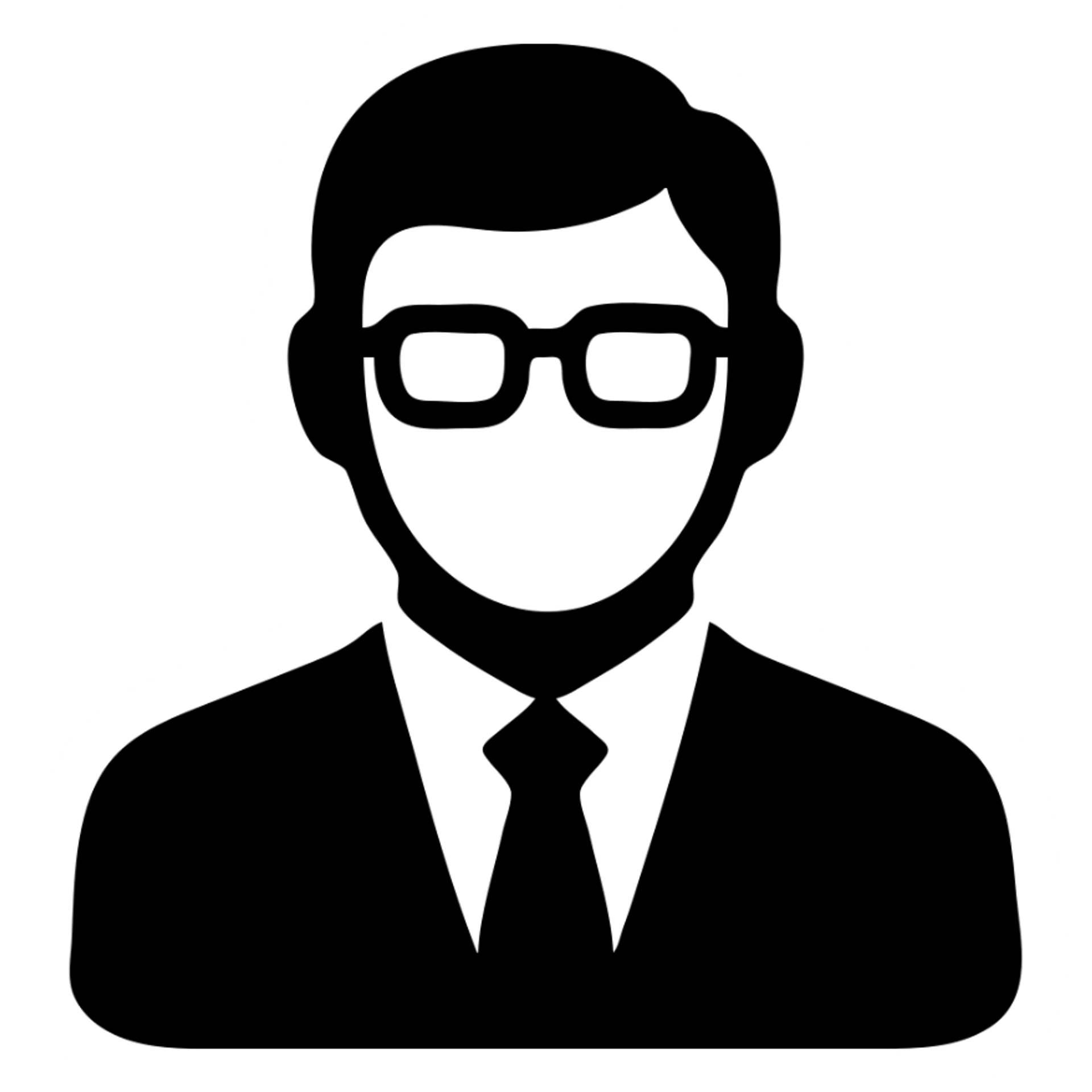 Indian finance bro with glasses, suit and tie, solid filled icon sticker
