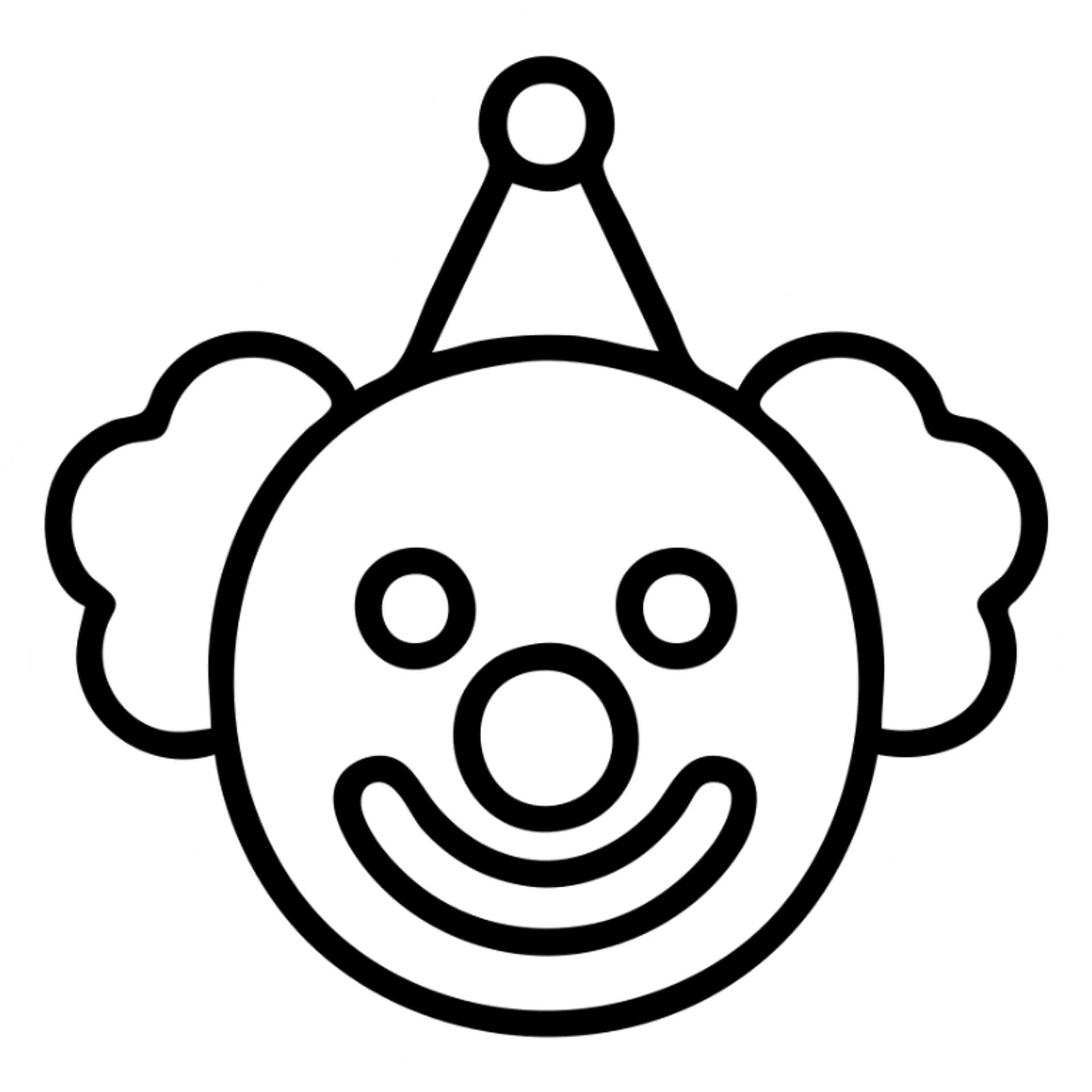 outlined clown face icon sticker