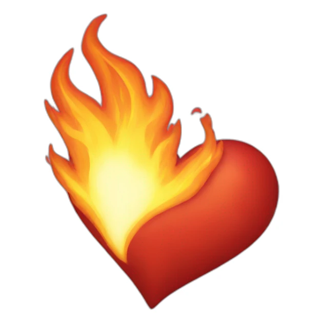 Fire heart sticker