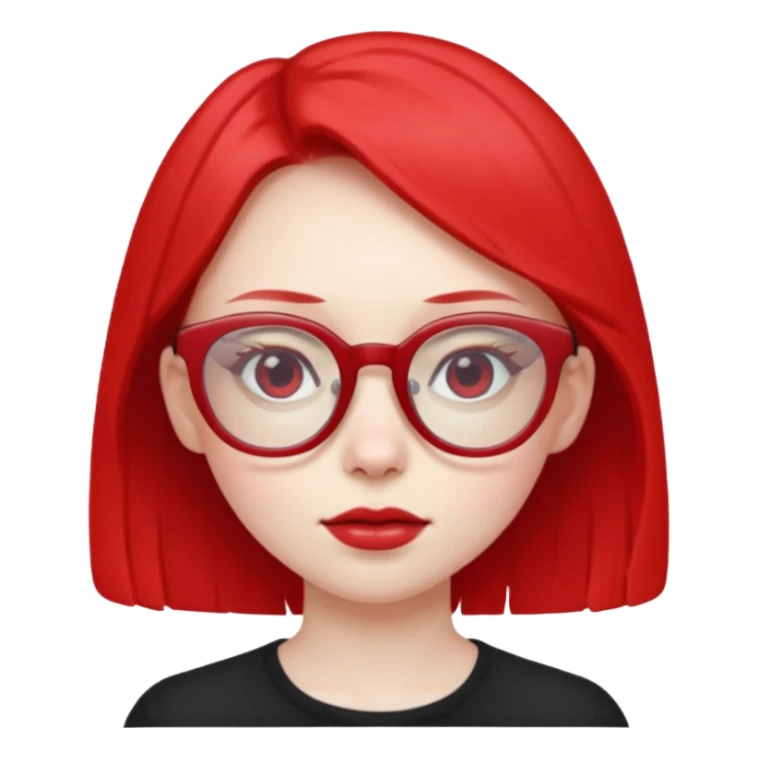 Una niña rara con anteojos rojos extra delgada y fea sticker