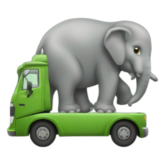 Tortue sur un elephant sur un camion sticker