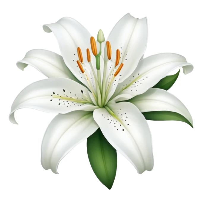 elegant white lily flower with six petals sticker