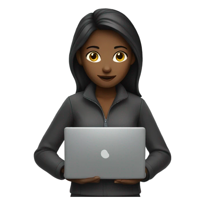 girl with laptop  sticker